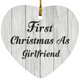 First Christmas As Girlfriend - Heart Ornament F