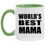 World's Best Mama - 11oz Accent Mug Green