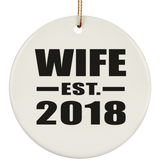 Wife Established EST. 2018 - Circle Ornament