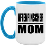 Affenpinscher Mom - 15oz Accent Mug Blue