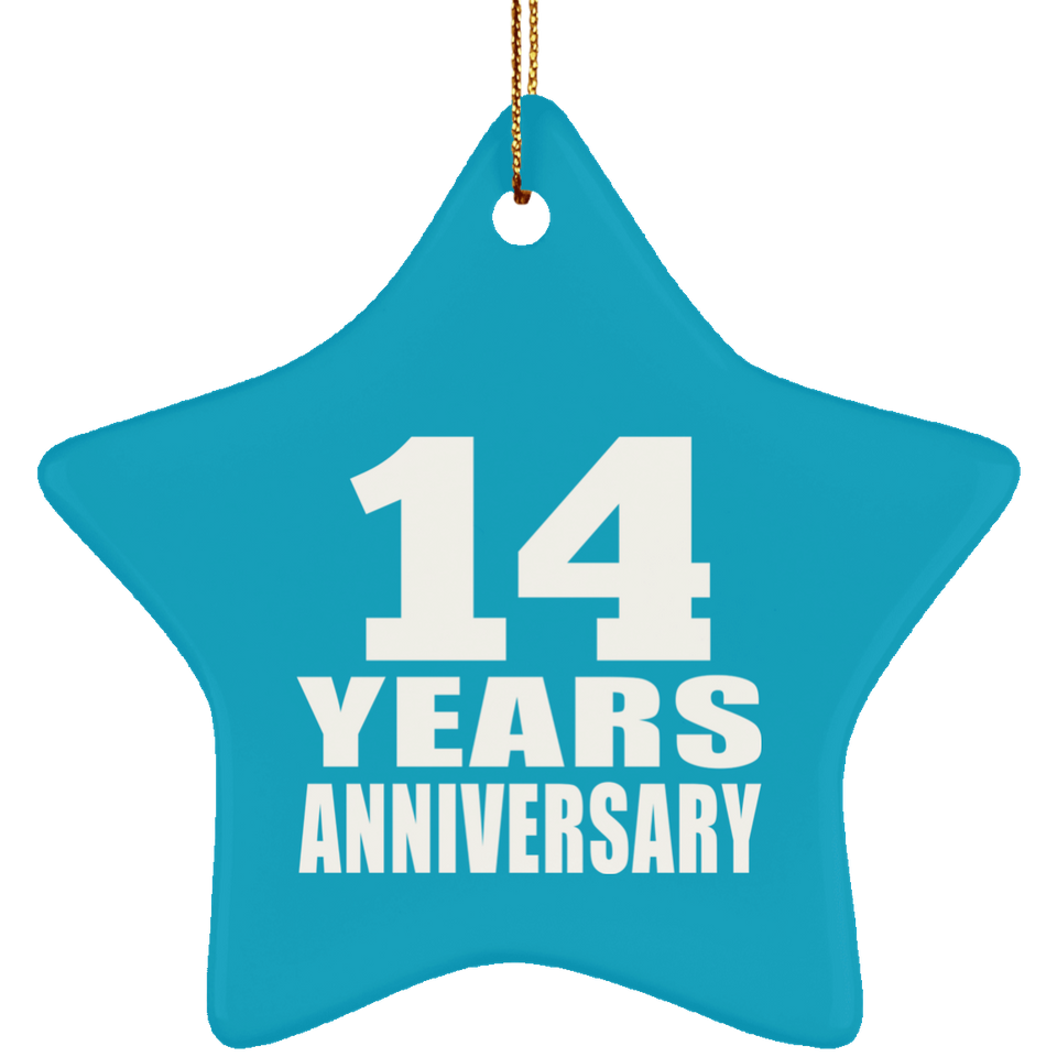 14th Anniversary 14 Years - Star Ornament