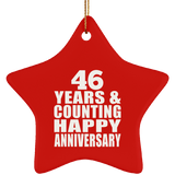 Happy 46th Anniversary 46 Years & Counting - Star Ornament