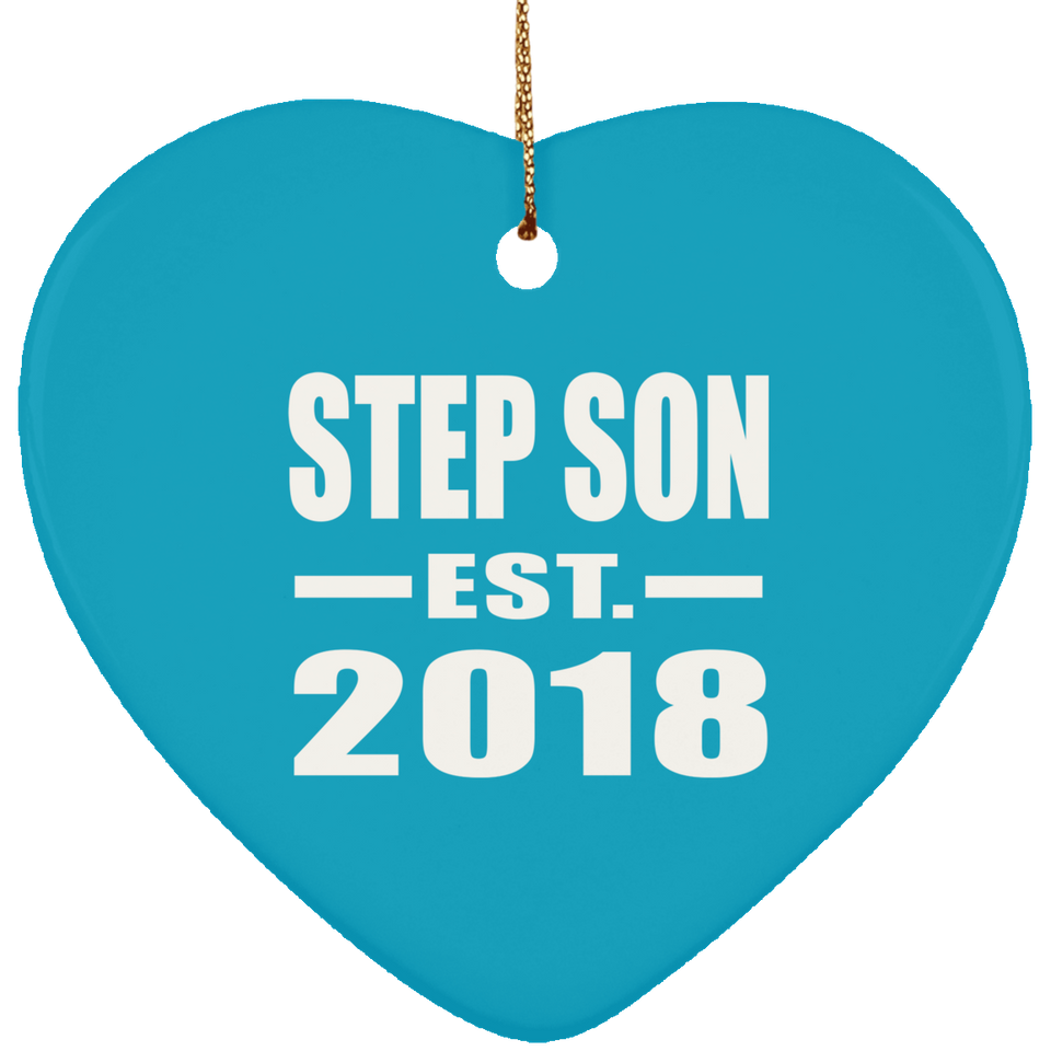 Step Son Established EST. 2018 - Heart Ornament