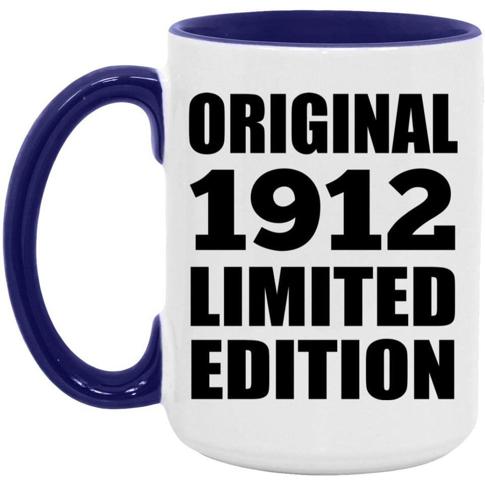 112th Birthday Original 1912 Limited Edition - 15oz Accent Mug Purple