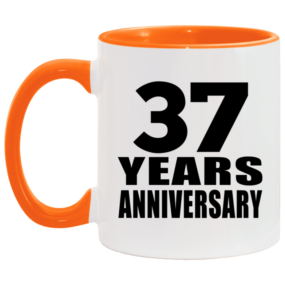 37th Anniversary 37 Years - 11oz Accent Mug Orange
