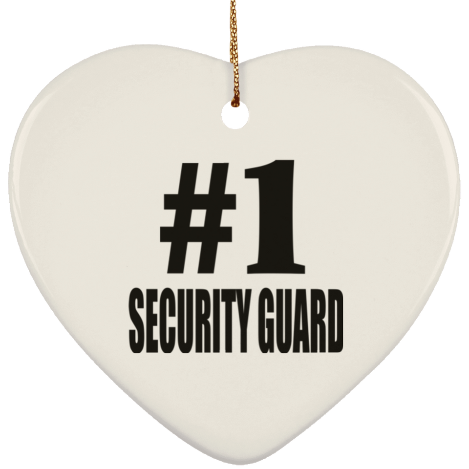 Number One #1 Security Guard - Heart Ornament