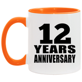 12th Anniversary 12 Years - 11oz Accent Mug Orange