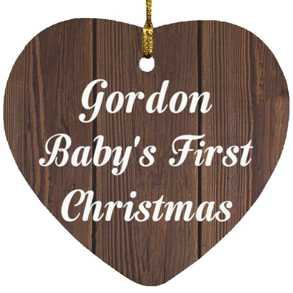 Gordon Baby's First Christmas - Heart Ornament D