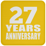 27th Anniversary 27 Years - Drink Coaster