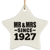 97th Anniversary Mr & Mrs Since 1927 - Star Ornament