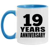 19th Anniversary 19 Years - 11oz Accent Mug Blue