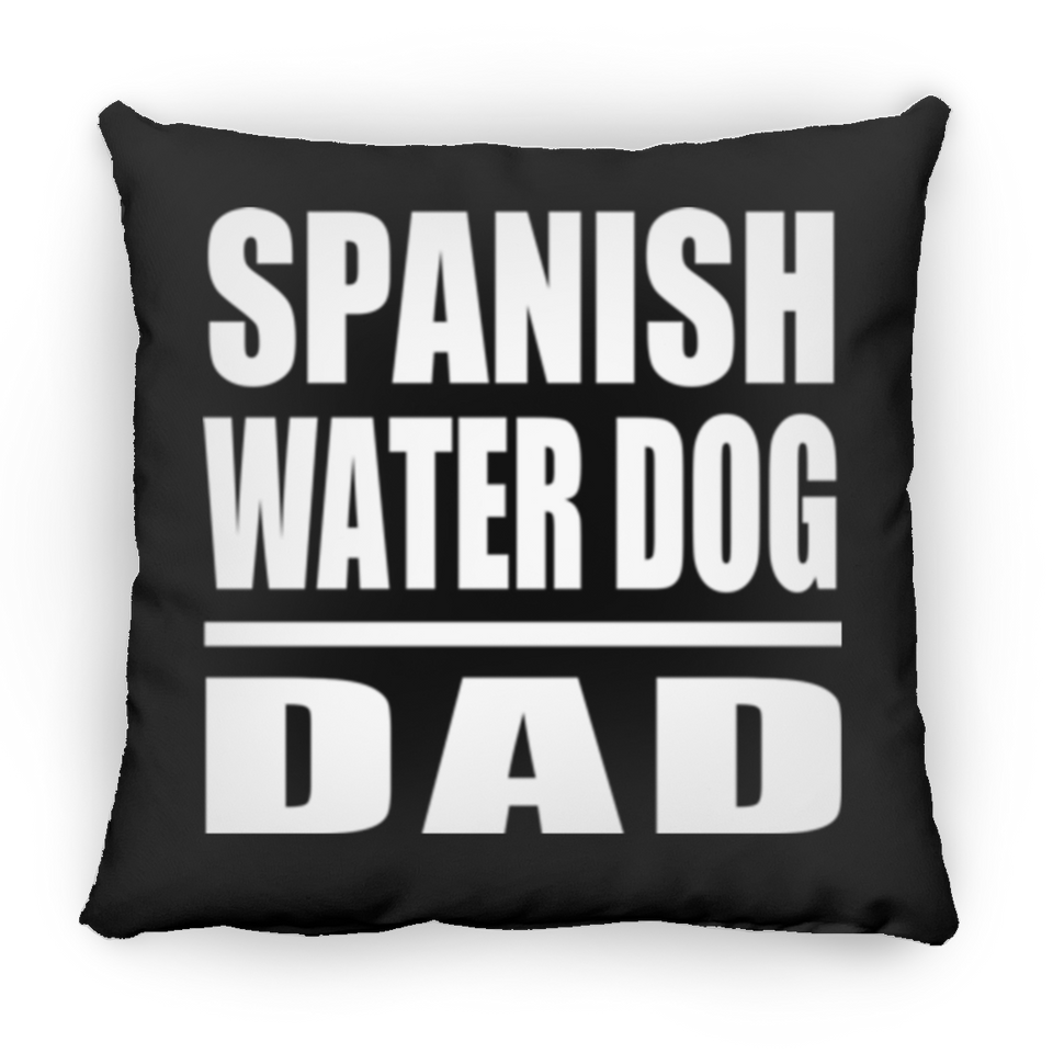 Spanish Water Dog Dad - Throw Pillow Black