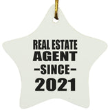 Real Estate Agent Since 2021 - Star Ornament