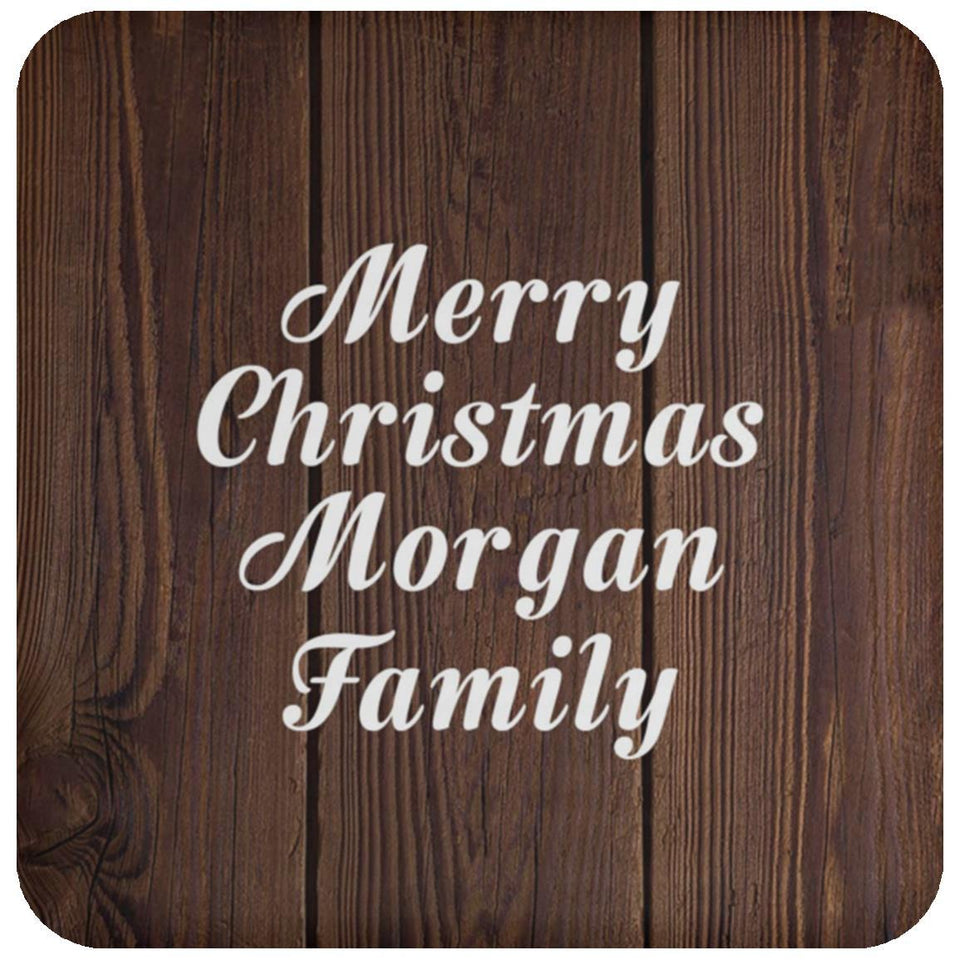 Merry Christmas Morgan Family - Drink Coaster D