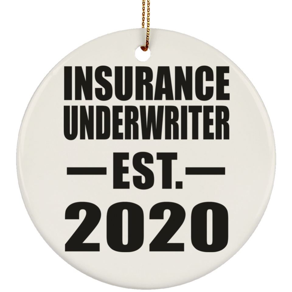 Insurance Underwriter Established EST. 2020 - Circle Ornament