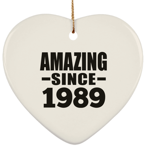 35th Birthday Amazing Since 1989 - Heart Ornament
