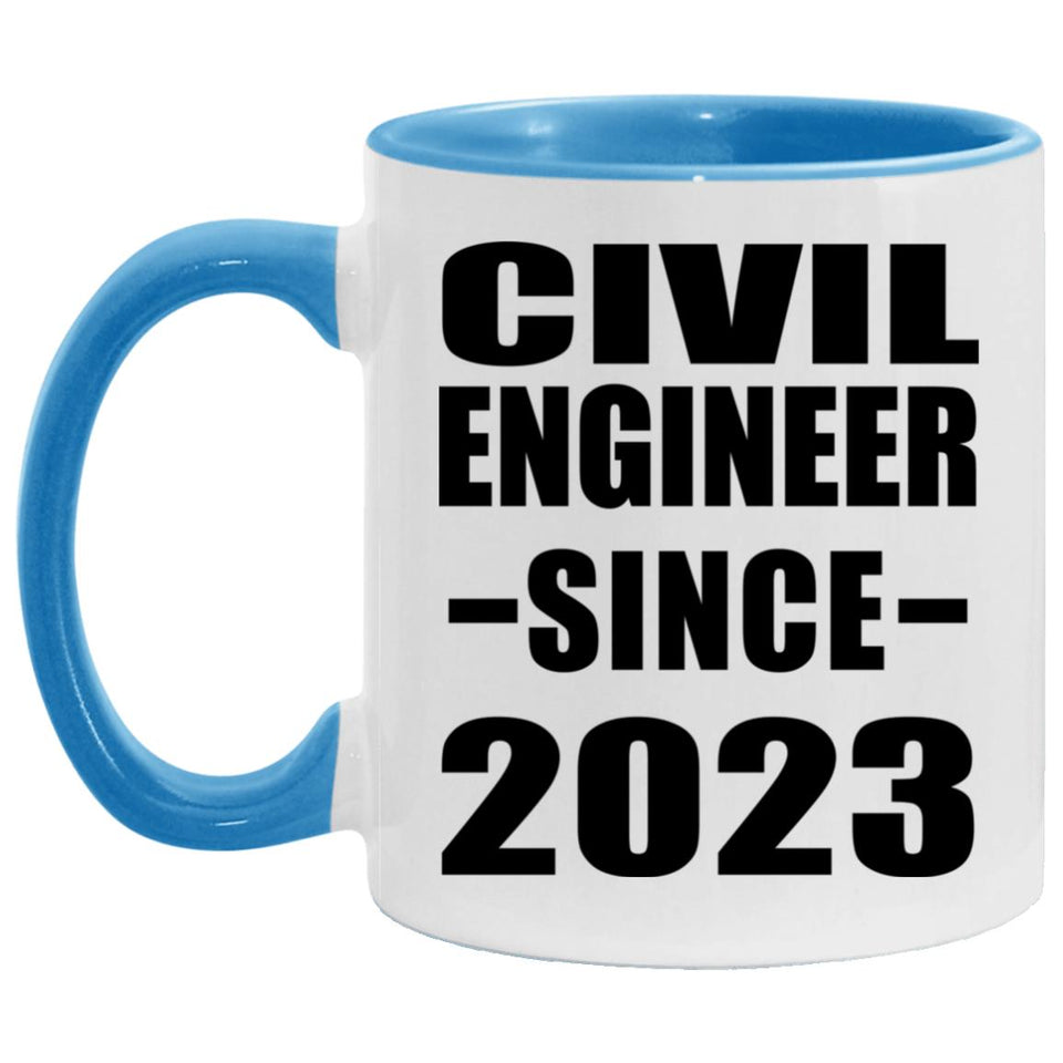 Civil Engineer Since 2023 - 11oz Accent Mug Blue