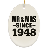 76th Anniversary Mr & Mrs Since 1948 - Oval Ornament