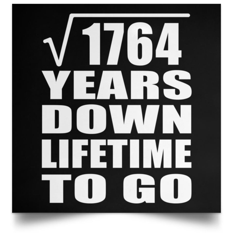 42nd Anniversary Square Root of 1764 Years Lifetime To Go - Poster Square