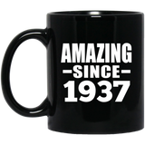 87th Birthday Amazing Since 1937 - 11 Oz Coffee Mug Black