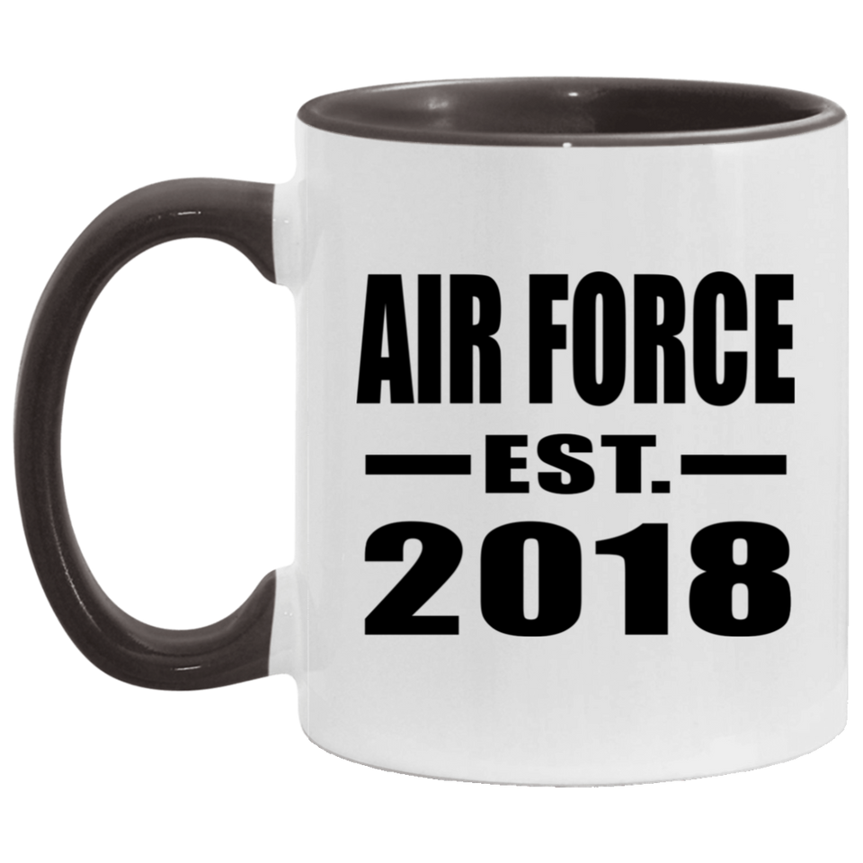 Air Force Established EST. 2018 - 11oz Accent Mug Black