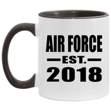 Air Force Established EST. 2018 - 11oz Accent Mug Black
