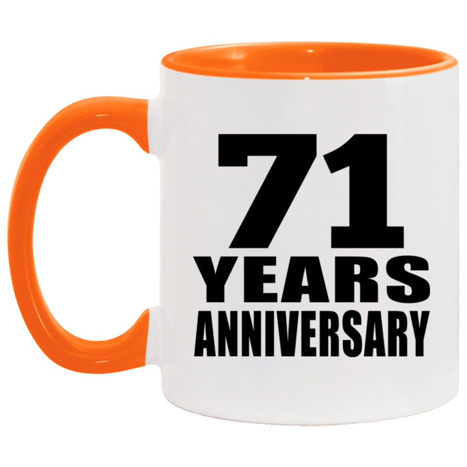 71st Anniversary 71 Years - 11oz Accent Mug Orange