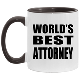 World's Best Attorney - 11oz Accent Mug Black