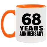 68th Anniversary 68 Years - 11oz Accent Mug Orange