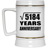 72nd Anniversary Square Root of 5184 Years Anniversary - Beer Stein