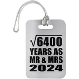 80th Anniversary Square Root of 6400 Years As Mr & Mrs 2024 - Luggage Bag Tag