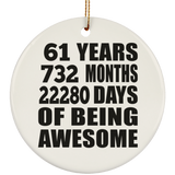 61st Birthday 61 Years 732 Months 22280 Days Of Awesome - Circle Ornament