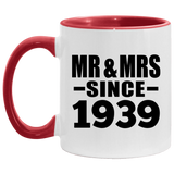 85th Anniversary Mr & Mrs Since 1939 - 11oz Accent Mug Red