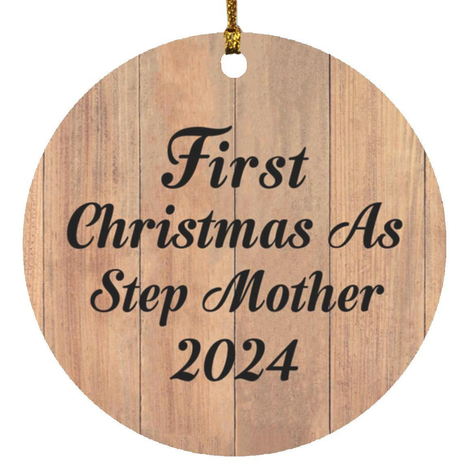 First Christmas As Step Mother 2024 - Circle Ornament C