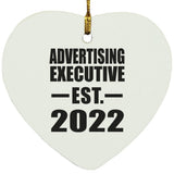 Advertising Executive Established EST. 2022 - Heart Ornament