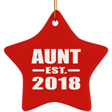 Aunt Established EST. 2018 - Star Ornament