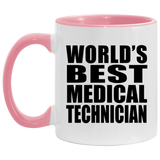 World's Best Medical Technician - 11oz Accent Mug Pink