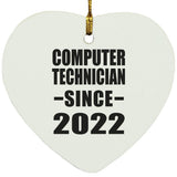 Computer Technician Since 2022 - Heart Ornament