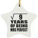 3rd Anniversary Square Root of 9 Years of Mrs Perfect - Star Ornament