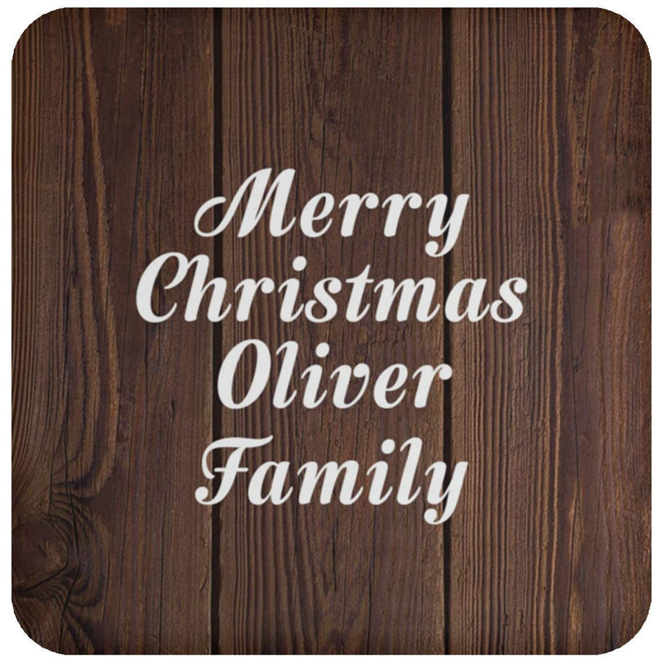 Merry Christmas Oliver Family - Drink Coaster D