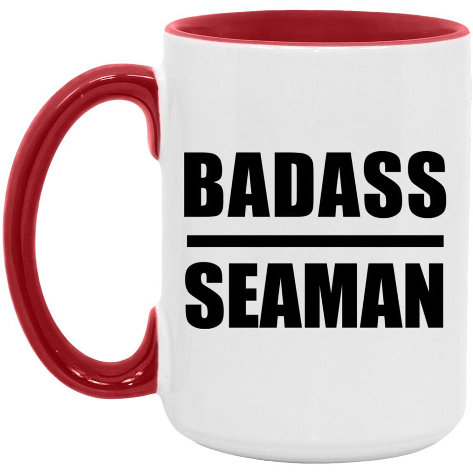 Badass Seaman - 15oz Accent Mug Red
