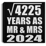 65th Anniversary Square Root of 4225 Years As Mr & Mrs 2024 - Canvas Square