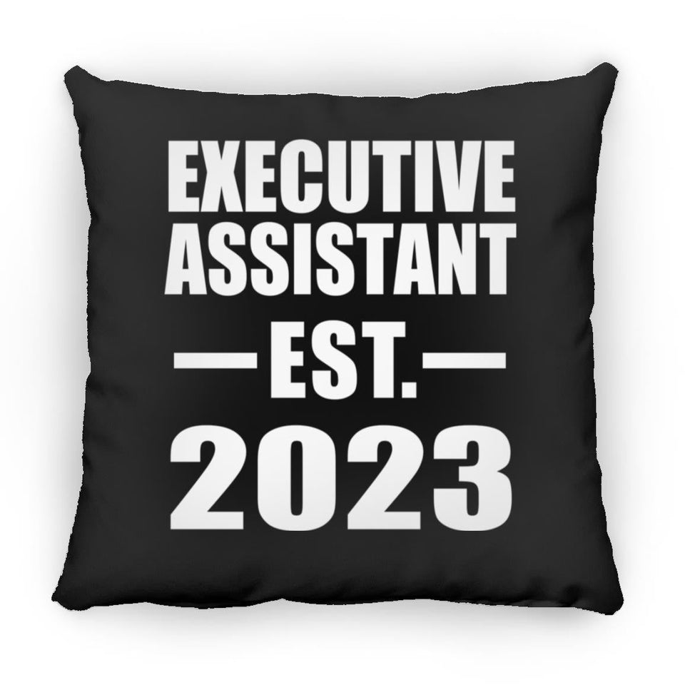 Executive Assistant Established EST. 2023 - Throw Pillow Black
