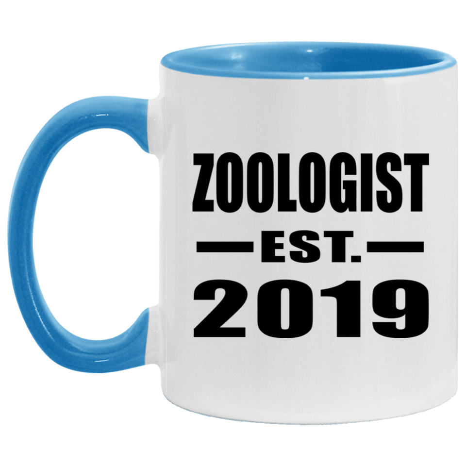 Zoologist Established EST. 2019 - 11oz Accent Mug Blue