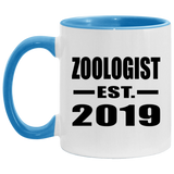 Zoologist Established EST. 2019 - 11oz Accent Mug Blue