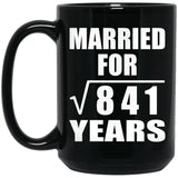 29th Anniversary Married For Square Root of 841 Years - 15oz Coffee Mug Black