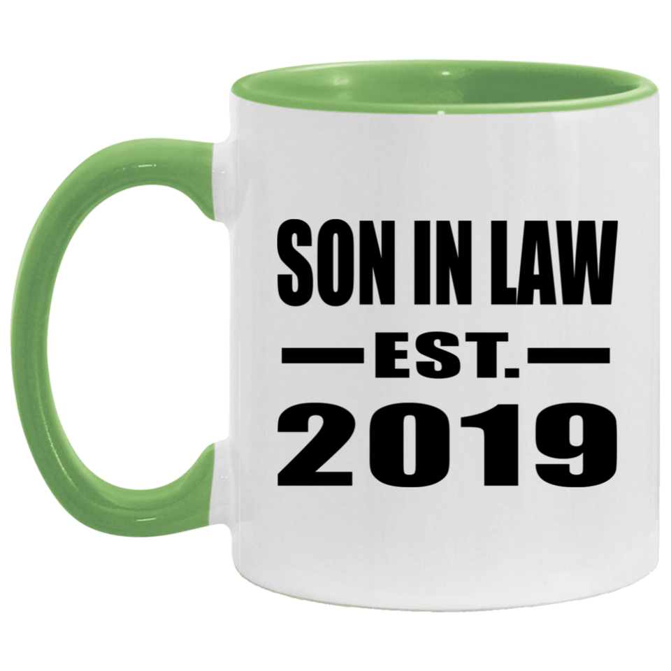 Son In Law Established EST. 2019 - 11oz Accent Mug Green