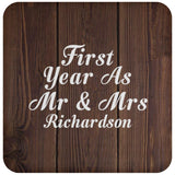 First Year As Mr & Mrs Richardson - Drink Coaster D