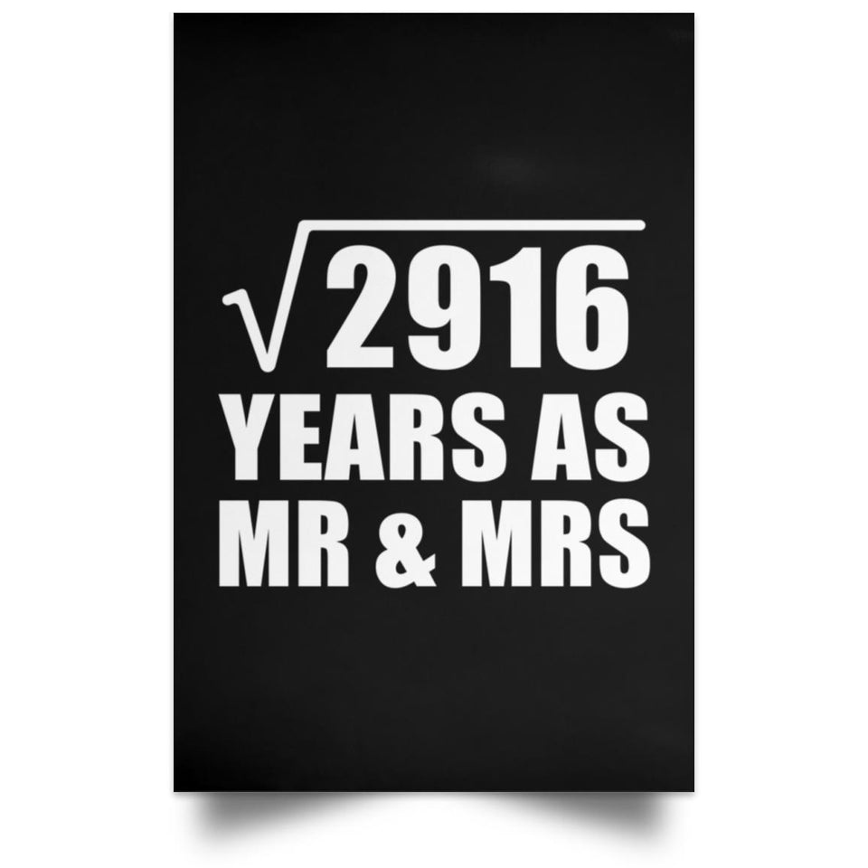54th Anniversary Square Root of 2916 Years As Mr & Mrs - Poster Portrait