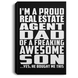 Proud Real Estate Agent Dad Of Awesome Son - Canvas Portrait